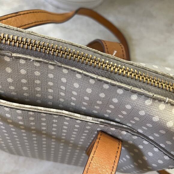Fossil handbag gray and white dotted canvas - Picture 11 of 12